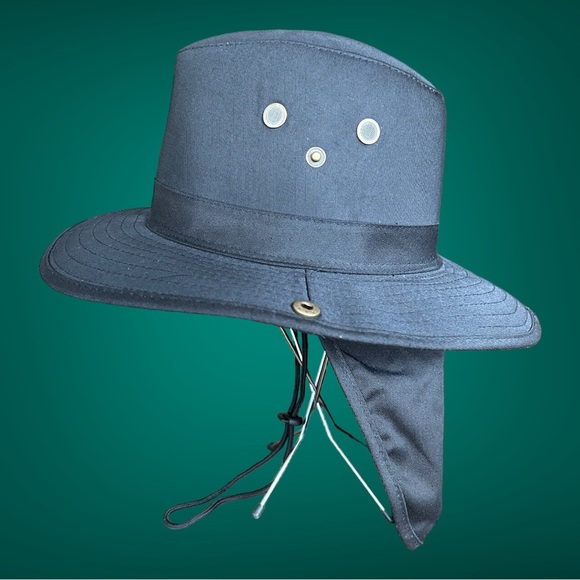 SOL Summer Shade hat with neck cover‎ flap-Black, One size, unisex NWOT - Picture 4 of 7